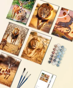 Lion and Deer Mini Paint By Numbers