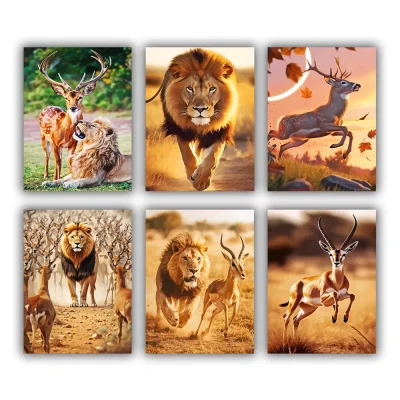 Lion and Deer Mini Paint By Numbers