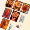 Lion and Fire Mini Paint By Numbers