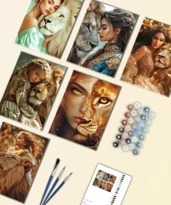 Lion and Girl Mini Paint By Numbers