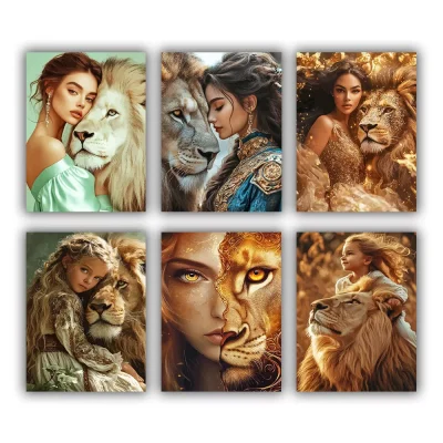 Lion and Girl Mini Paint By Numbers