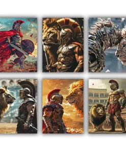 Lion and Gladiator Mini Paint By Numbers