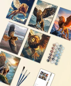 Lion and Griffin Mini Paint By Numbers