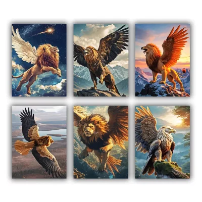 Lion and Griffin Mini Paint By Numbers