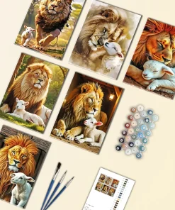 Lion and Lamb Mini Paint By Numbers