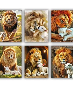 Lion and Lamb Mini Paint By Numbers