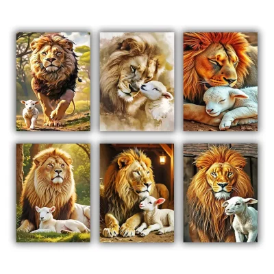 Lion and Lamb Mini Paint By Numbers