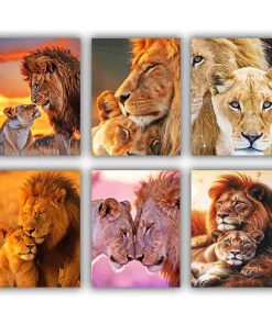 Lion and Lioness Mini Paint By Numbers