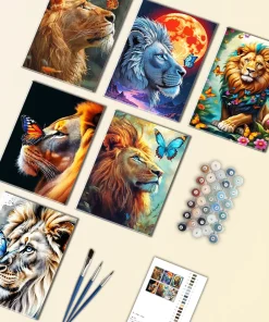 Lion and butterfly Mini Paint By Numbers
