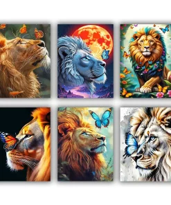 Lion and butterfly Mini Paint By Numbers