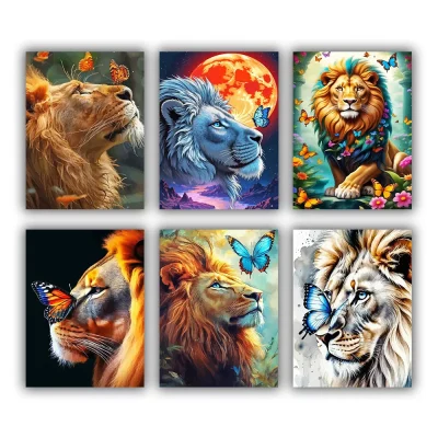 Lion and butterfly Mini Paint By Numbers