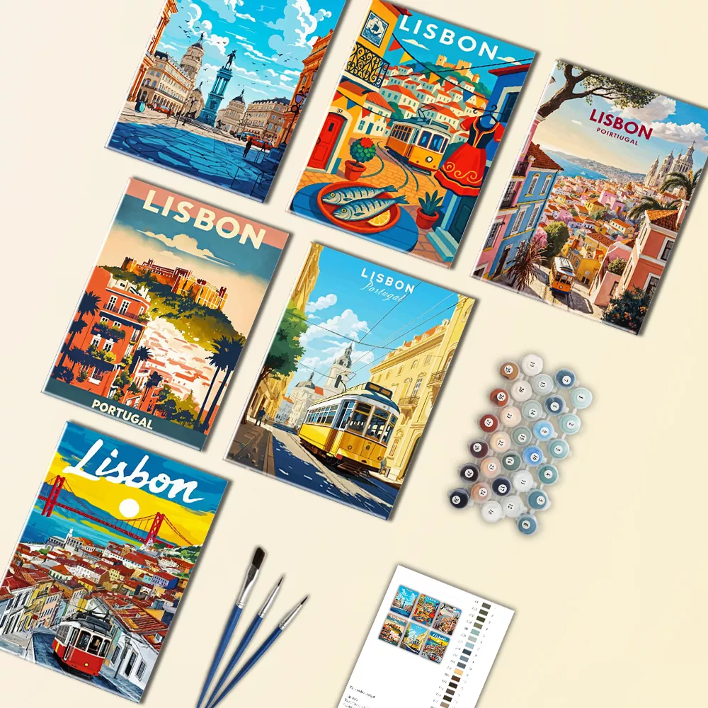 Lisbon Poster Mini Paint By Numbers Lisbon Poster Mini Paint By Numbers