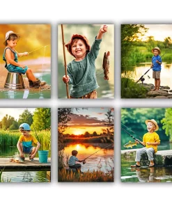 Little Kid Fishing Mini Paint By Numbers