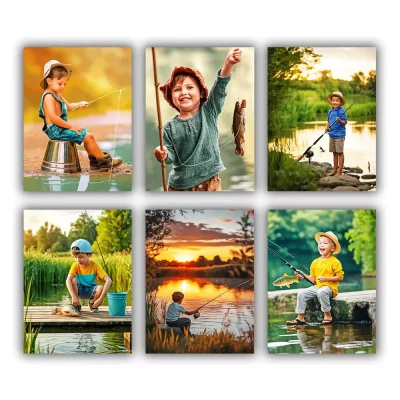 Little Kid Fishing Mini Paint By Numbers