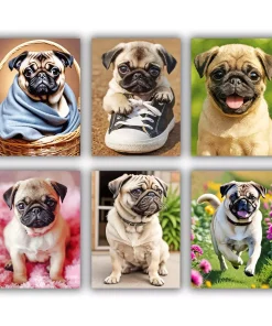 Little Pugs Mini Paint By Numbers