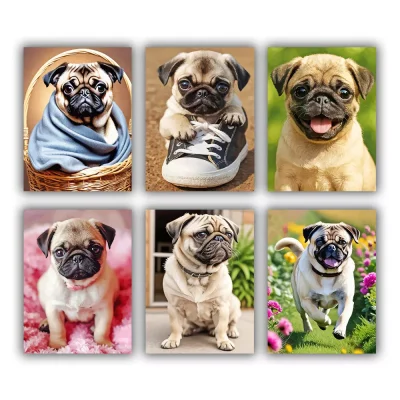 Little Pugs Mini Paint By Numbers