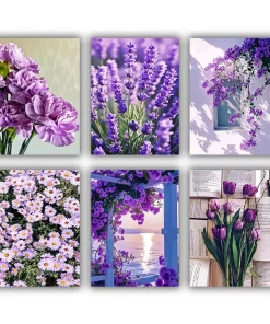 Purple Flowers Mini Paint By Numbers