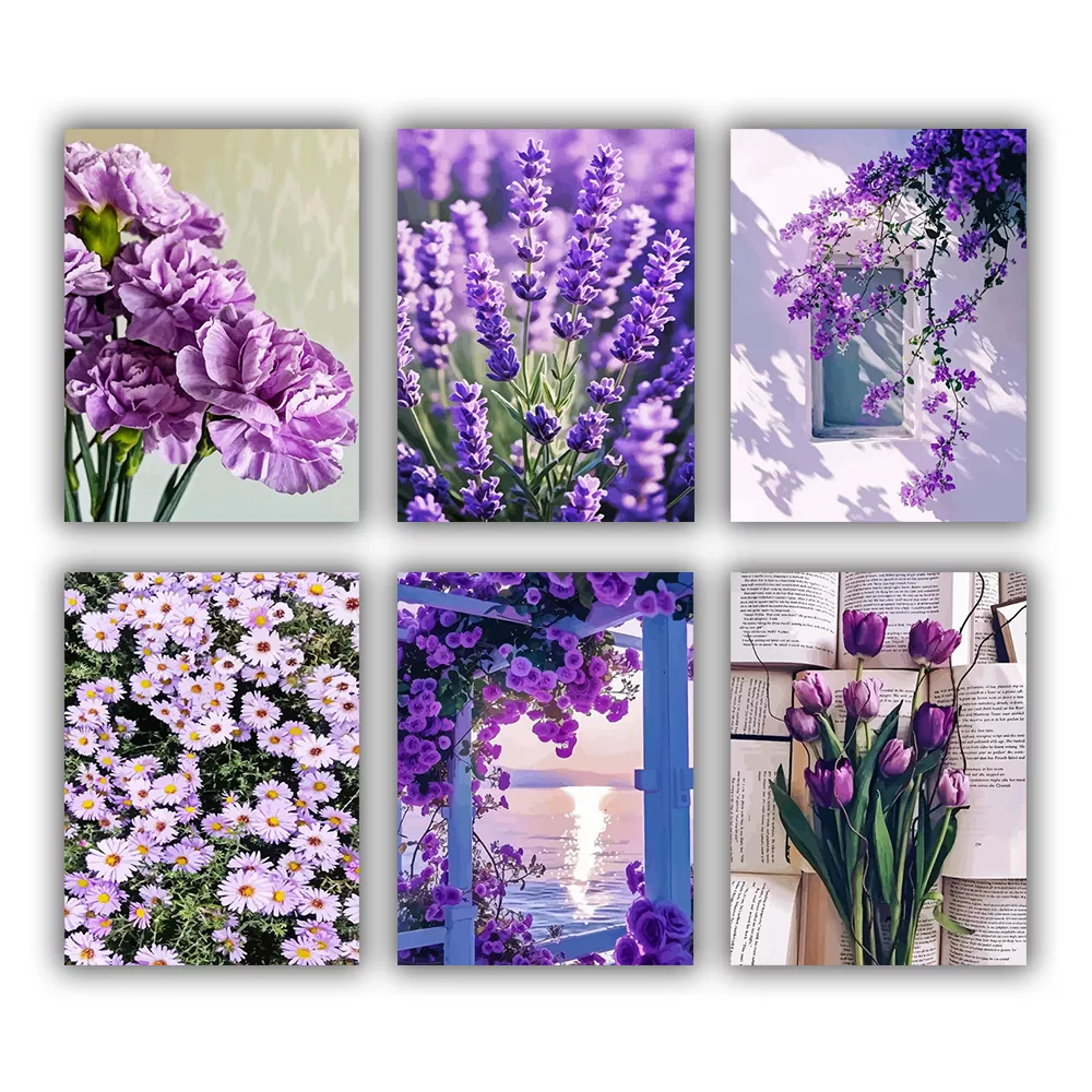 Purple Flowers Mini Paint By Numbers Purple Flowers Mini Paint By Numbers