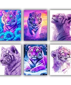 Purple Tiger Mini Paint By Numbers