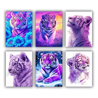 Purple Tiger Mini Paint By Numbers