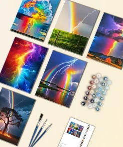 Lightning Rainbow Mini Paint By Numbers