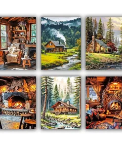 Log Cabin Mini Paint By Numbers