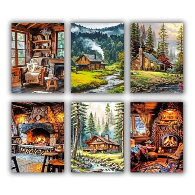 Log Cabin Mini Paint By Numbers