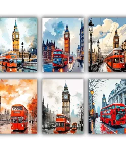 London Bus Mini Paint By Numbers