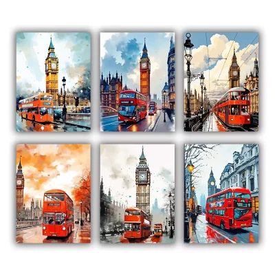 London Bus Mini Paint By Numbers