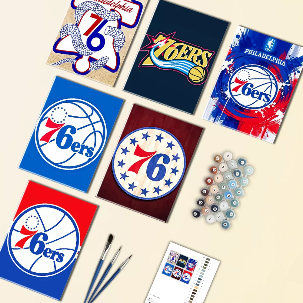 Philadelphia 76ers Mini Paint By Numbers Philadelphia 76ers Mini Paint By Numbers